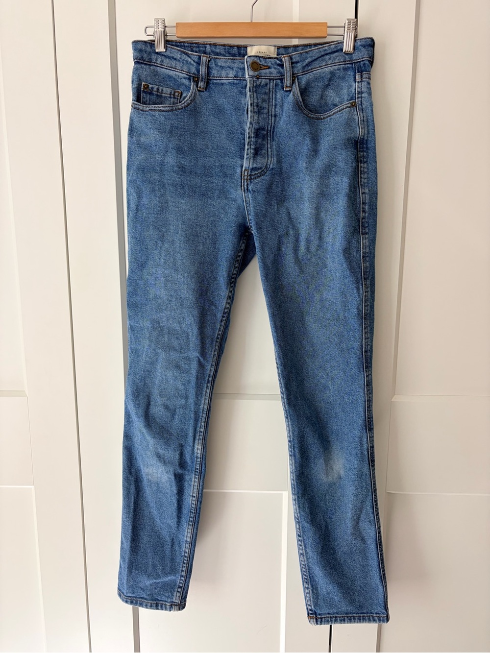 Sézane Women's Medium Blue Straight Leg Jeans | 38